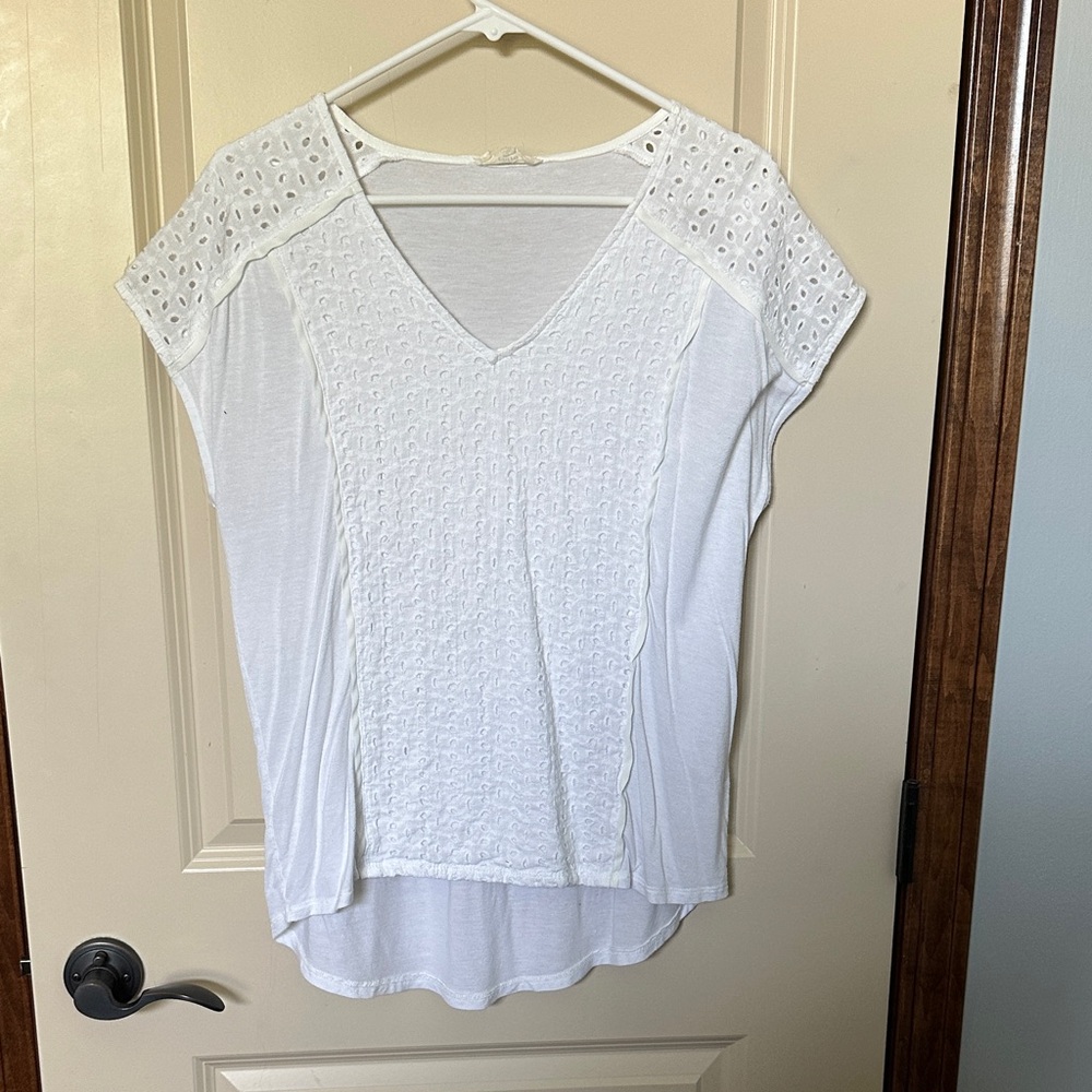 Entro White Eyelet Blouse